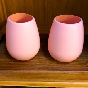 Two pink wine cups